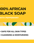 Akwaaba African Black Soap Bar (Peppermint) 4oz