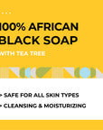 Akwaaba African Black Soap Bar (Teatree) 4oz