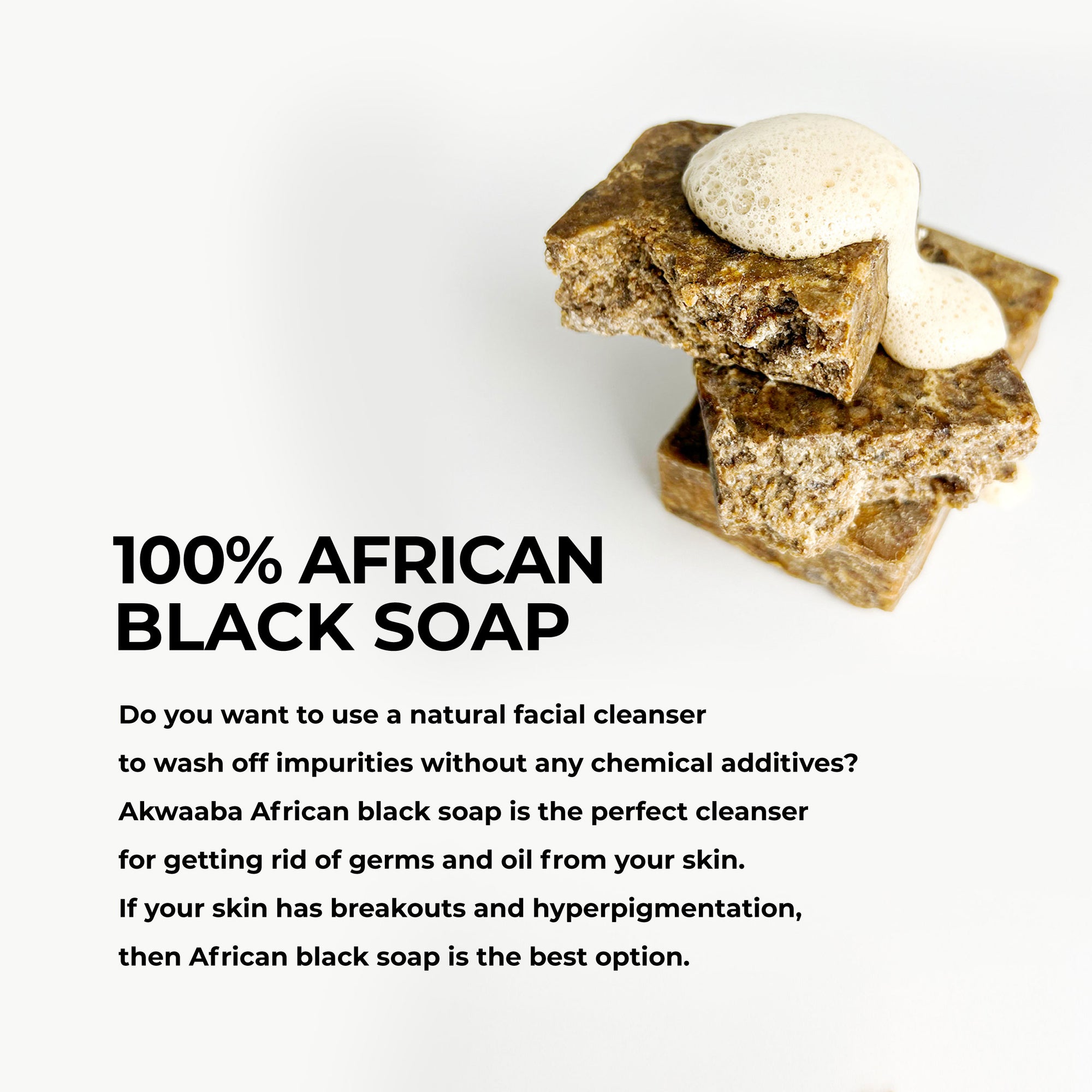 Akwaaba African Black Soap Bar (Fragrance Free) 4oz